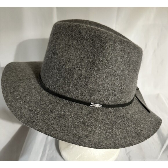 Brixton Unisex Welsey Fedora Hat Dark Gray Wool Size S Adjustable Band main image 2